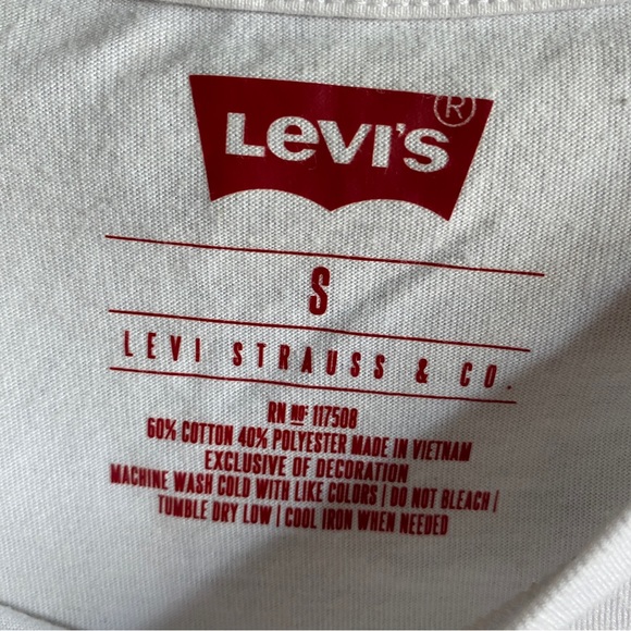 ) Levi’s T shirt Mens Size S Small White Tee Logo - Picture 11 of 12